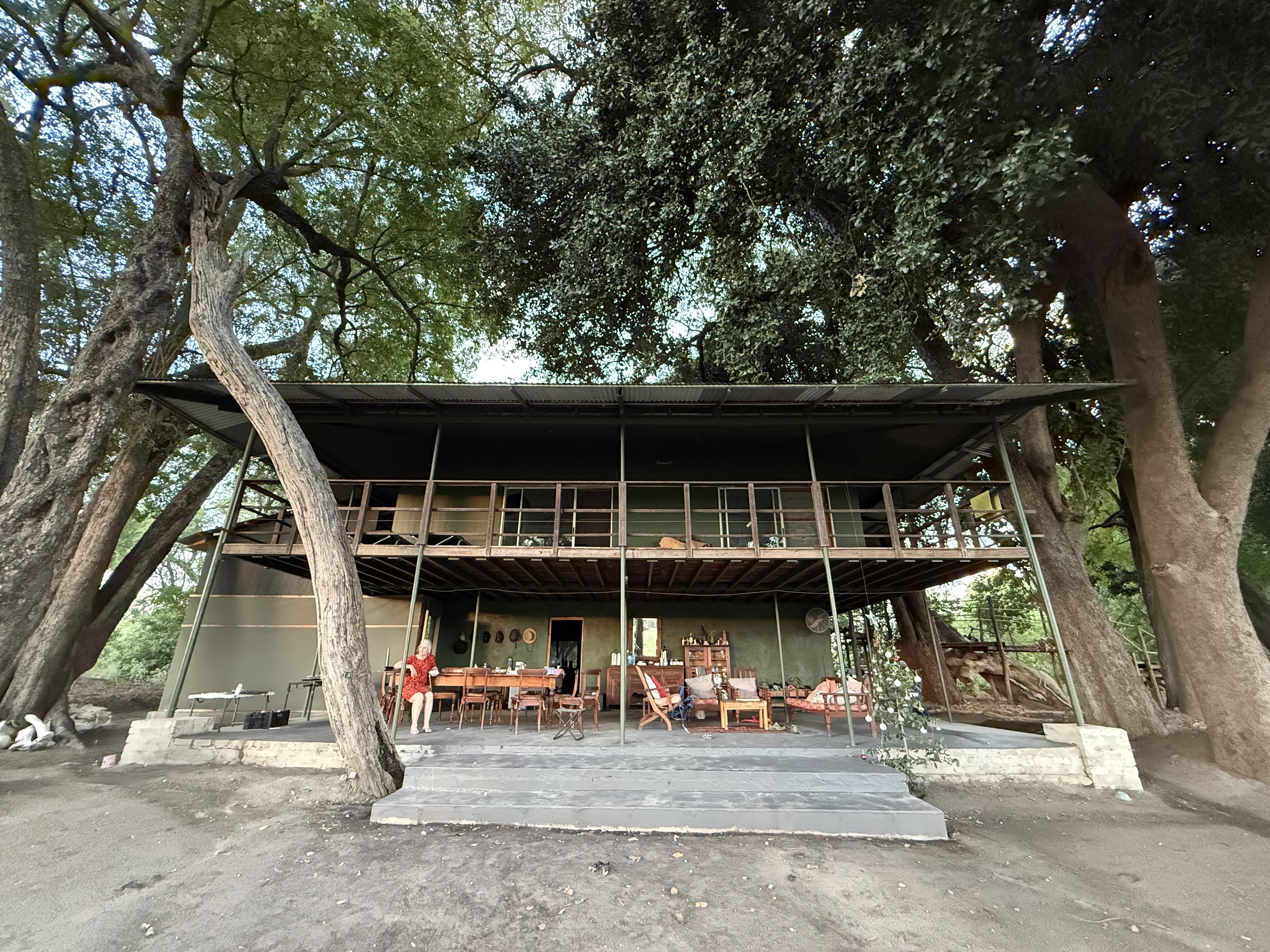 The camp structure and dining area at Samonyana Private Island, Okavango Delta